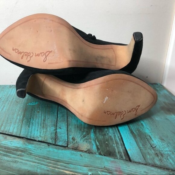 Sam Edelman Black Leather Heeled Ankle Boots Size 8 - Picture 11 of 13